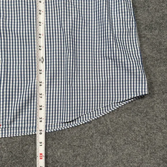 Untuckit Men Size 2XL Cappellano Shirt Short Sleeve Blue Gingham Check - Picture 7 of 8